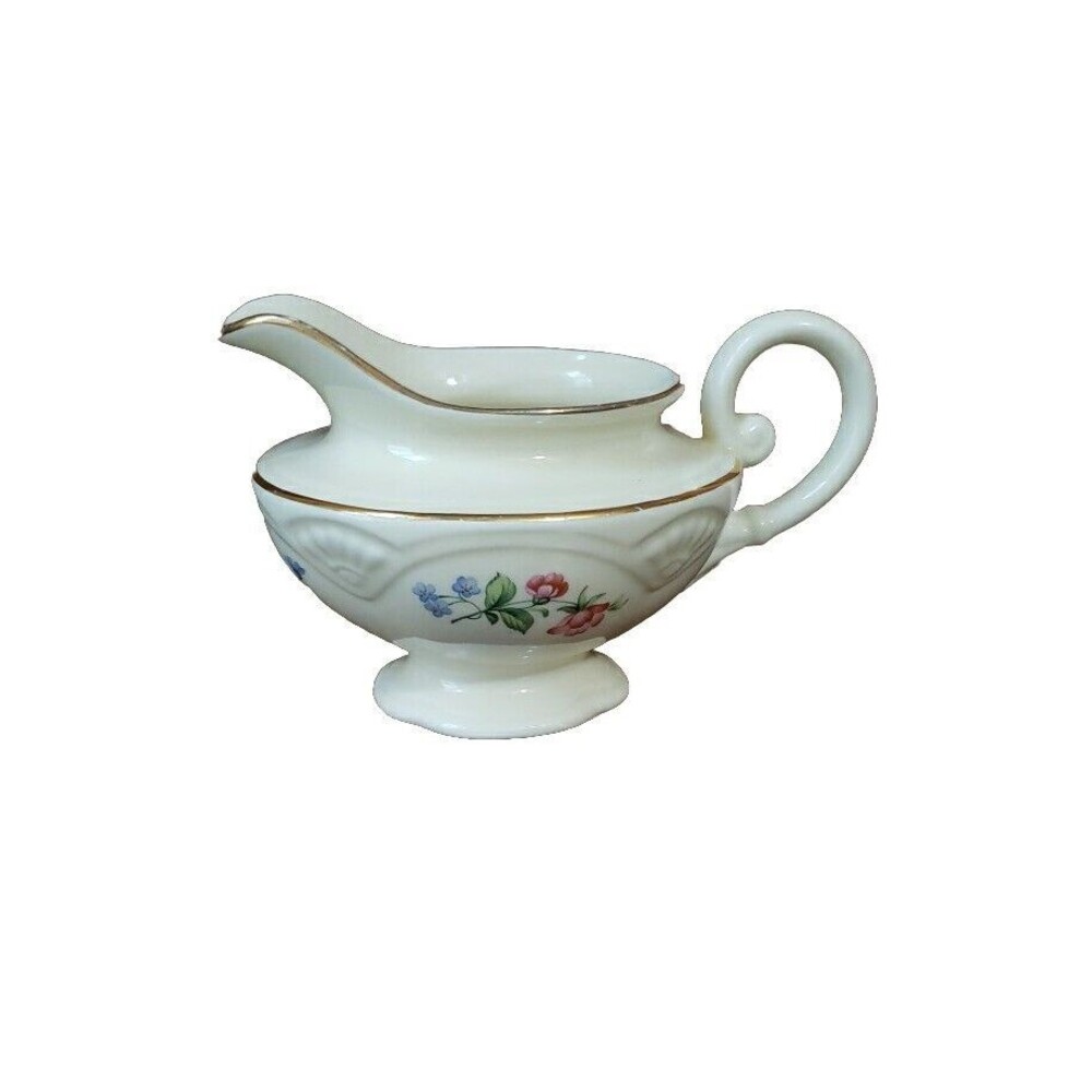 Homer Laughlin China Springtime Marigold Creamer Floral Gold Trim Vintage 1940's